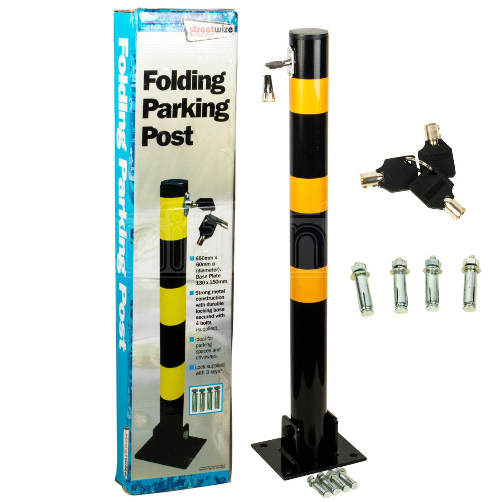 Streetwize Folding Parking Post (Round) W/ Bolts