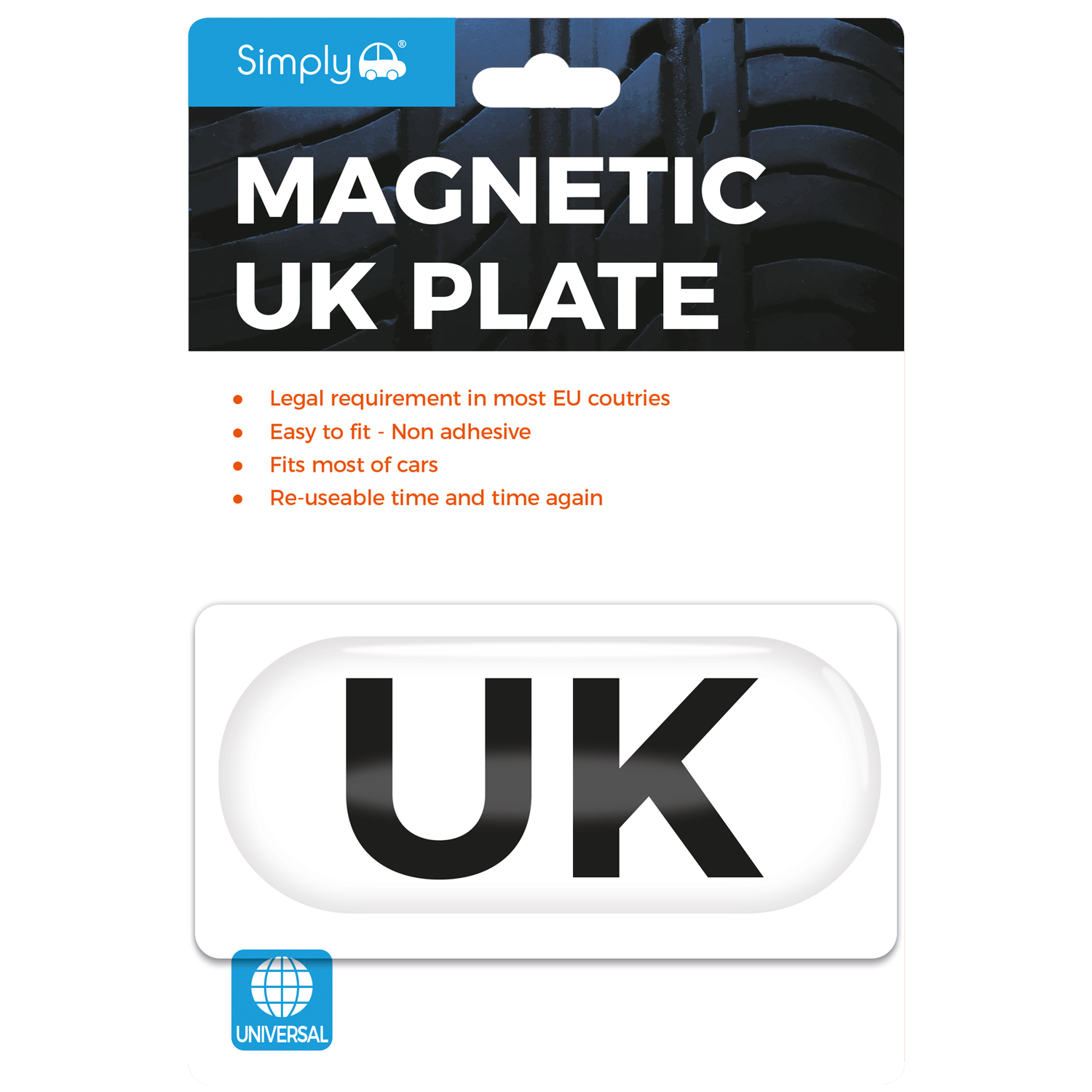 Simply Auto Magnetic UK Plate Oval Sticker Sign Badge Gb Plate Europe Travel Car