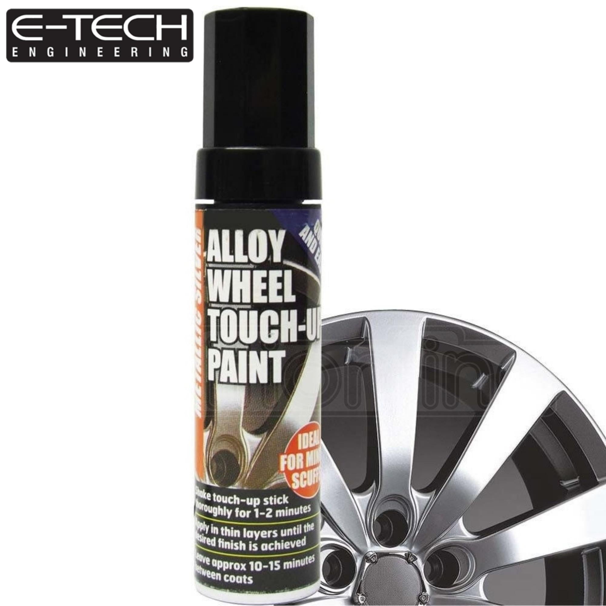 E-TECH Metallic Silver Alloy Wheel Paint Touch-up Stick 12ml
