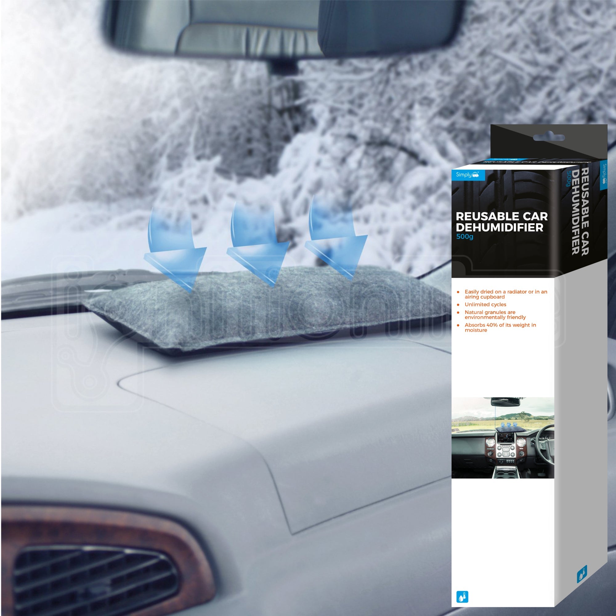 PEPELLIA Car Dehumidifier - Car Dehumidifier Set of 2 - 2 x 500g - Protects  Against Fogged Car Windows - Dehumidifier for Car Reusable - Laboratory  Tested Effective - Black: Buy Online at Best Price in UAE 