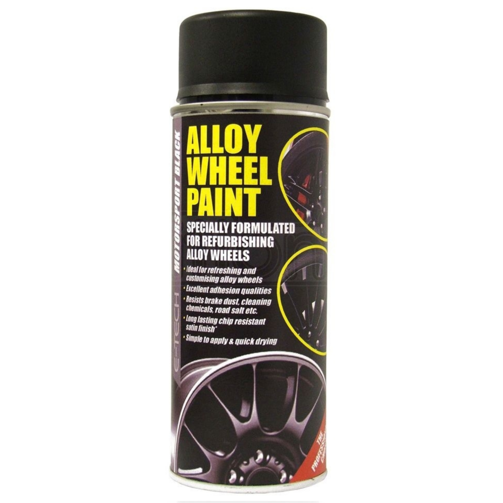 E-TECH Alloy Wheel Paint 400ml - MOTORSPORT BLACK