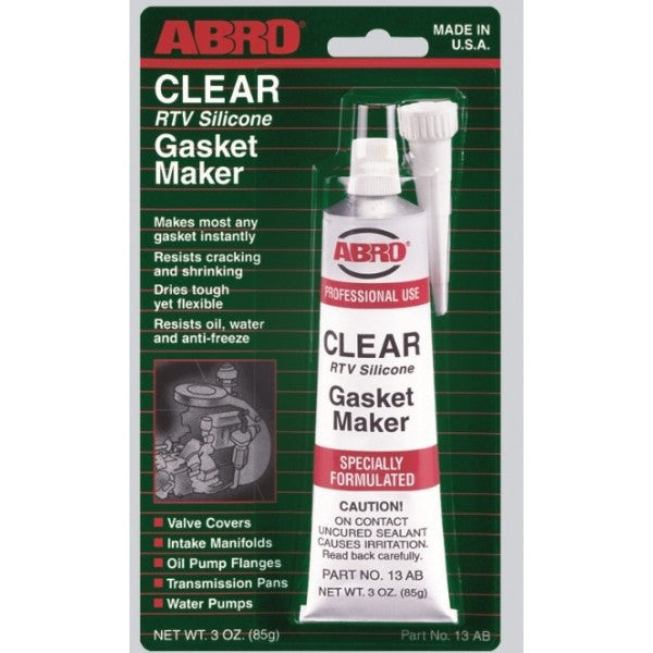 Abro Rtv Silicone Gasket Maker Clear 85G