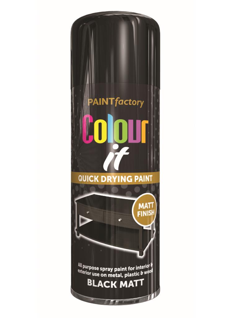 PaintFactory Colour It - Black Matt 400ml