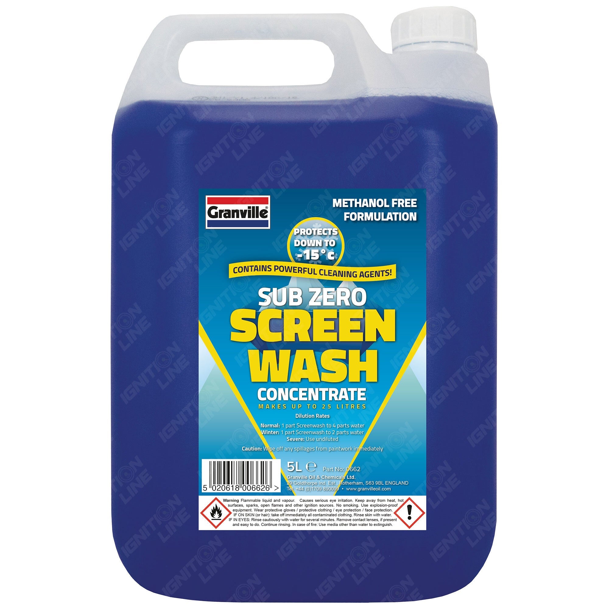 Granville Sub Zero Screen Wash Concentrate 5L
