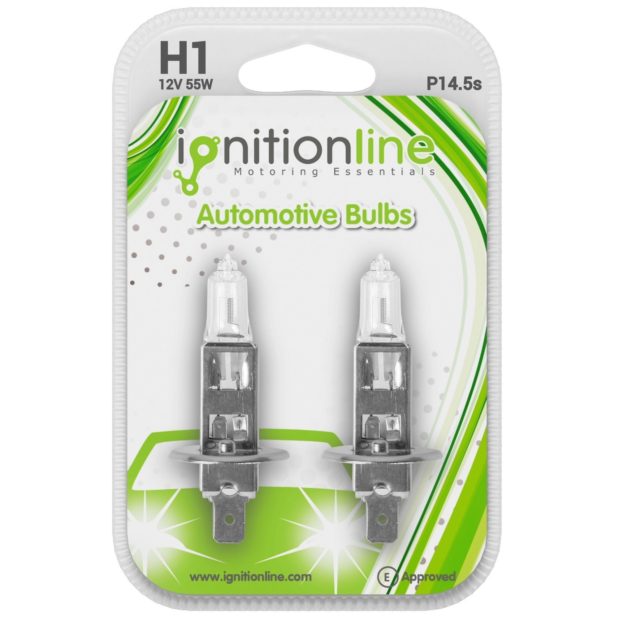 Ignitionline H1 12V 55W Halogen Headlight Bulbs (Twin Pack)