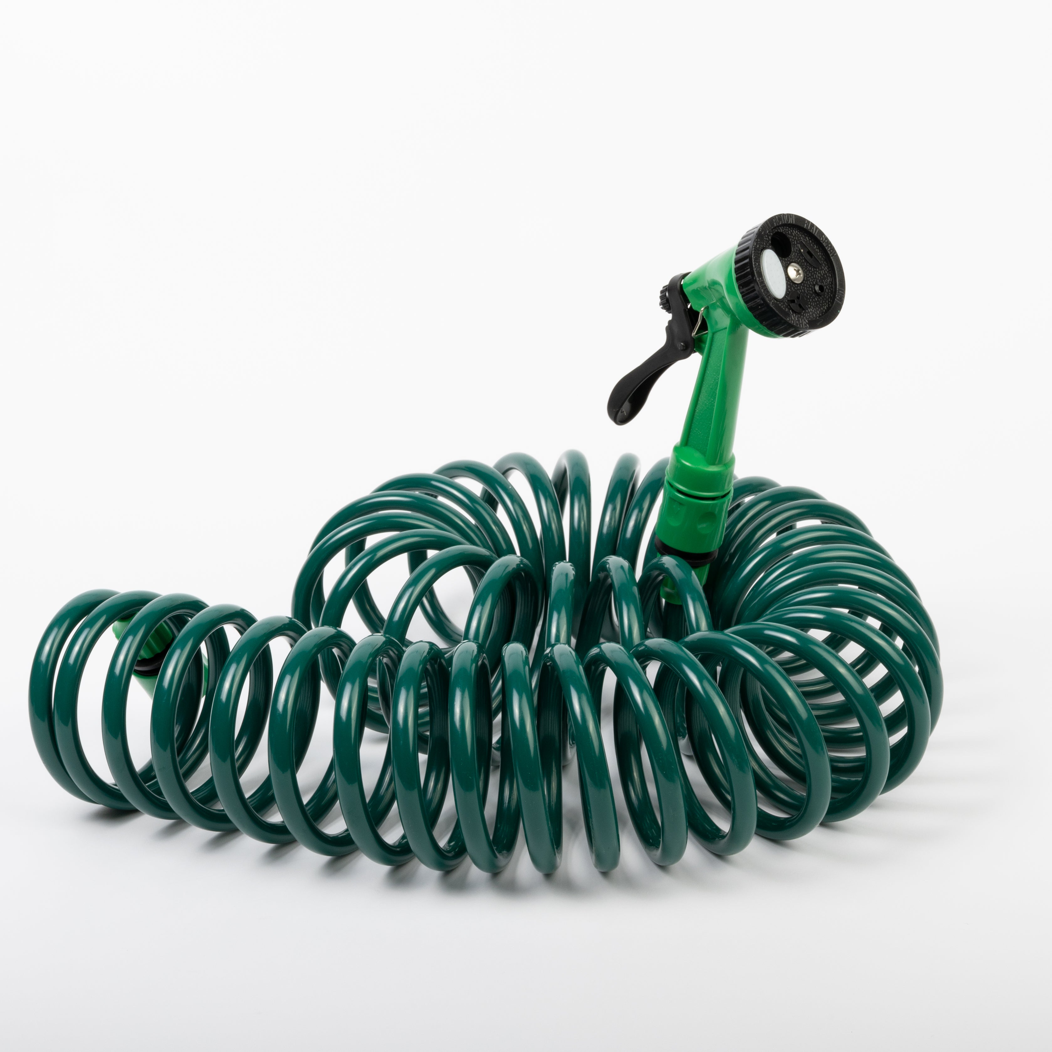 10m Coiled Hose with Plastic Fittings