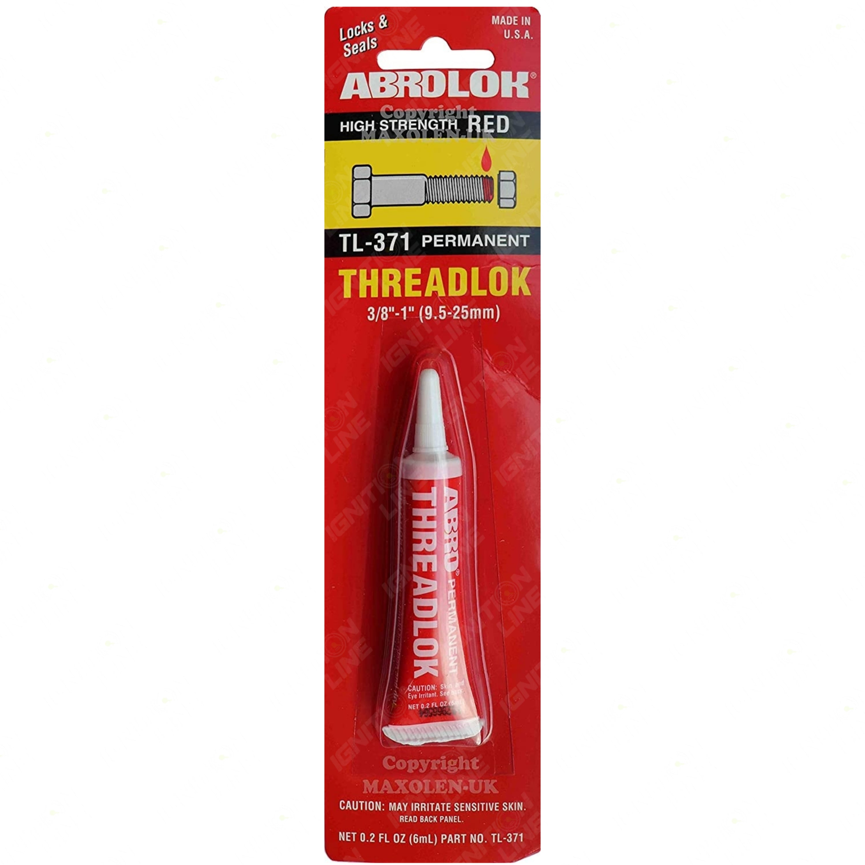 Abro Threadlocker Red High Strength Thread Lock 6ml Tube