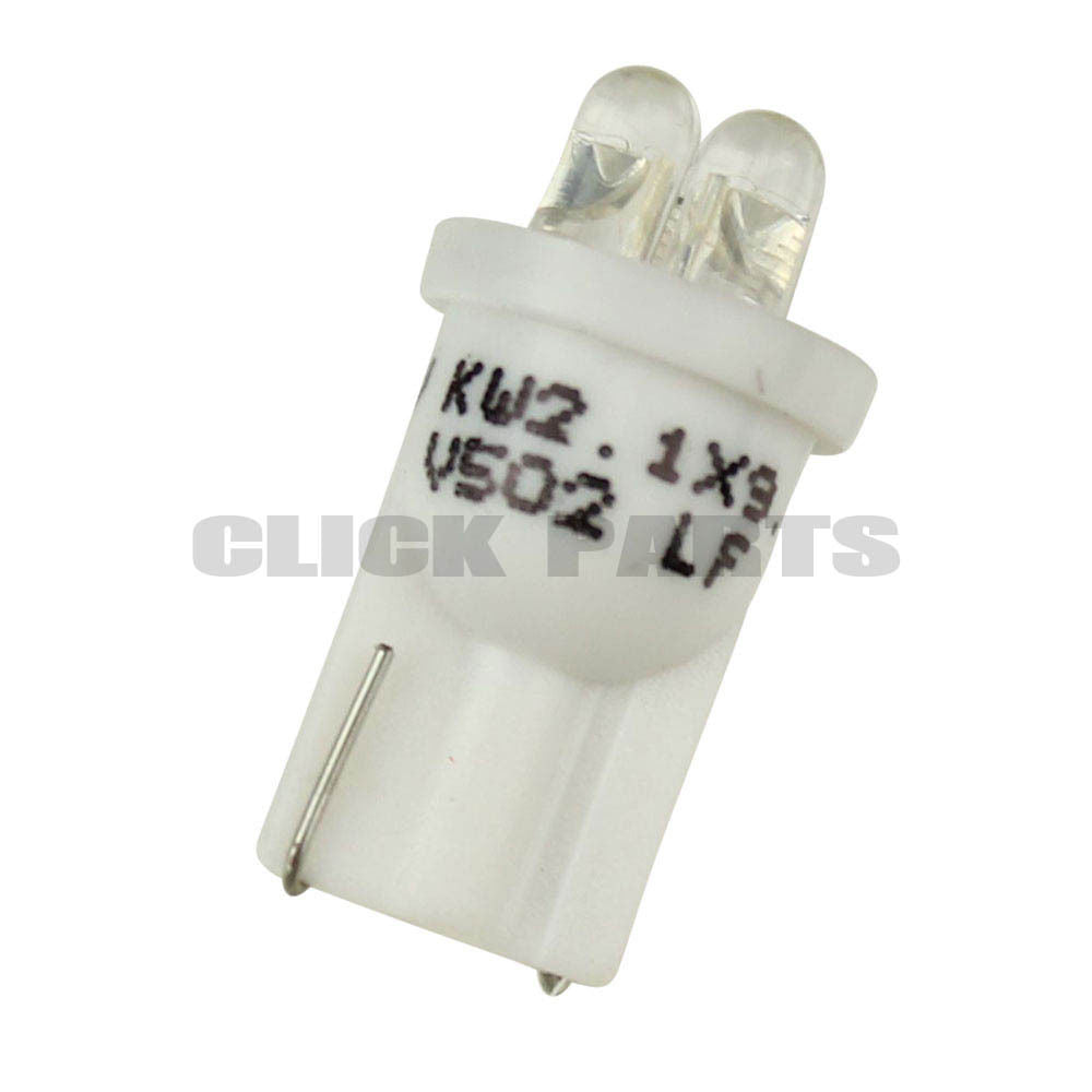 501 White Led 12V Side / Tail Light Wedge Bulbs (Twin Pack)
