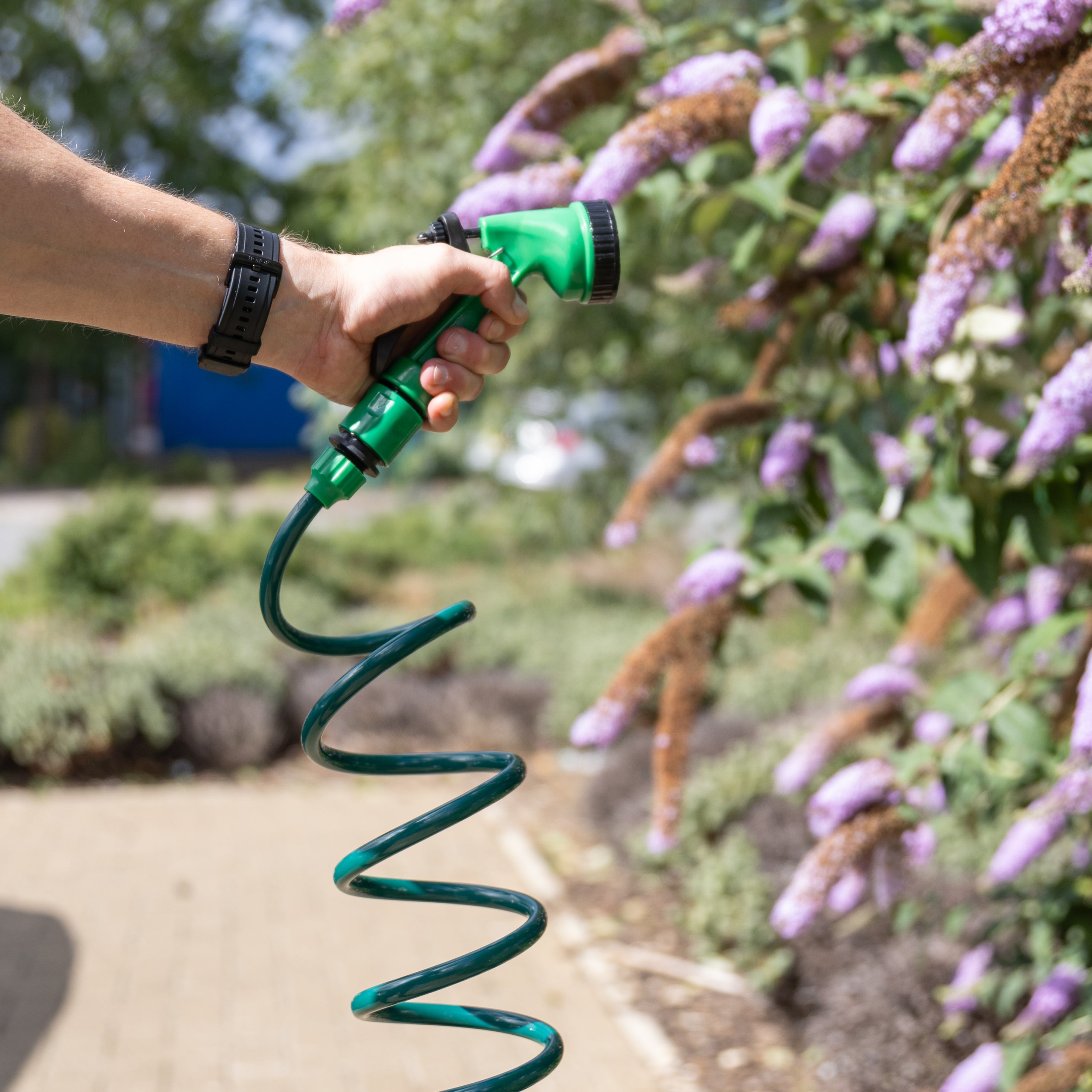 10M Coiled Hose With Plastic Fittings