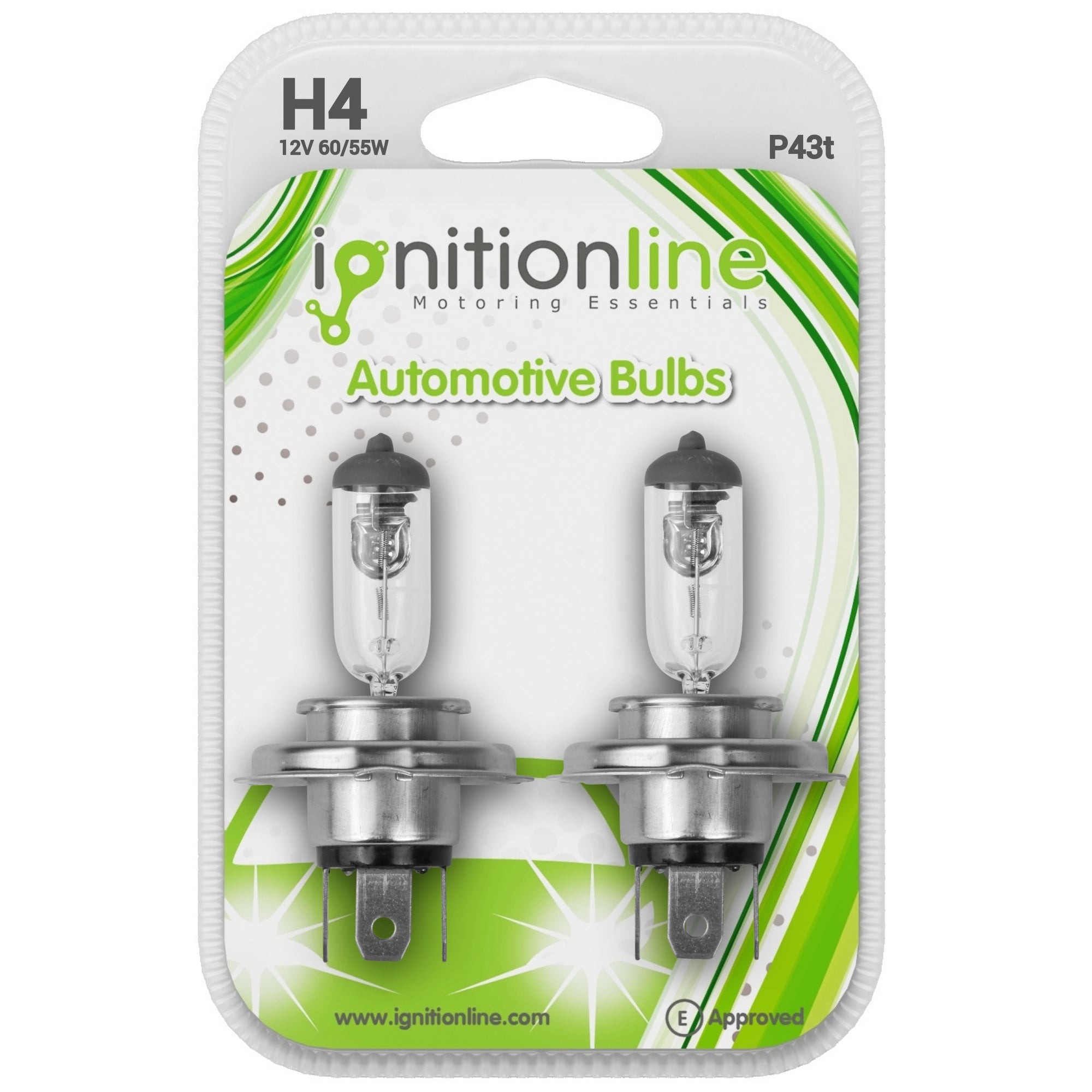 IgnitionLine H4 12V 60/55W Halogen Headlight Bulbs (Twin Pack)