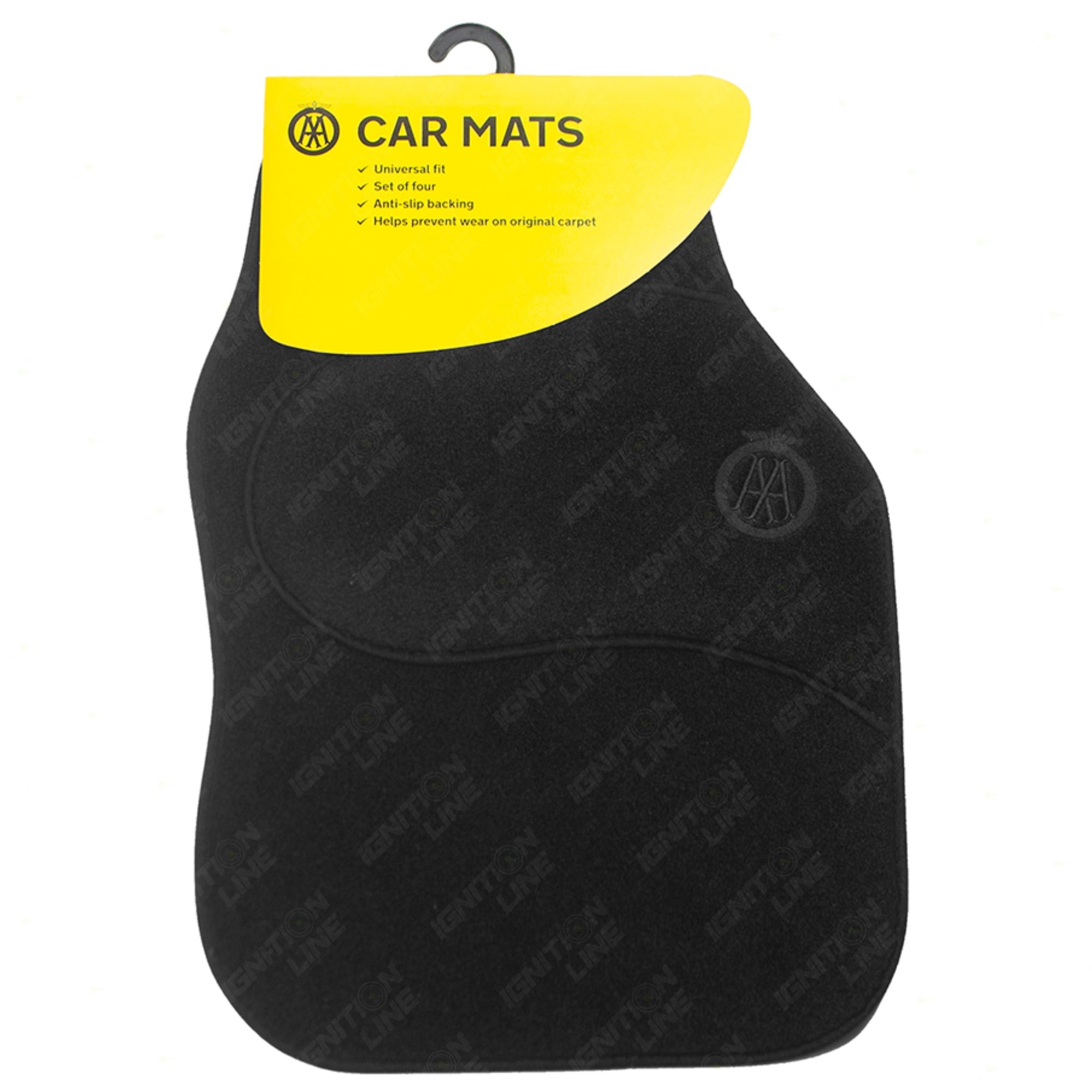 AA Car Mats Black Carpet with Heel-pad