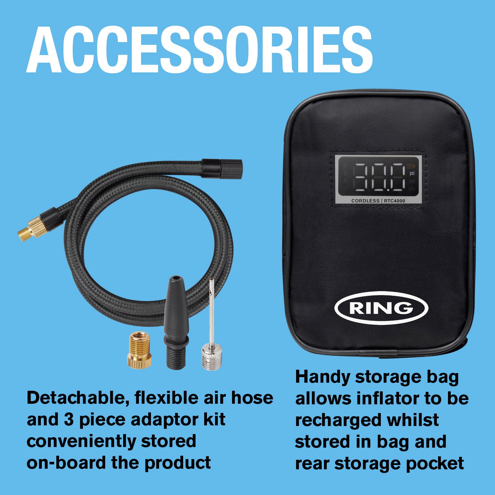 Ring Cordless Rechargeable Tyre Inflator