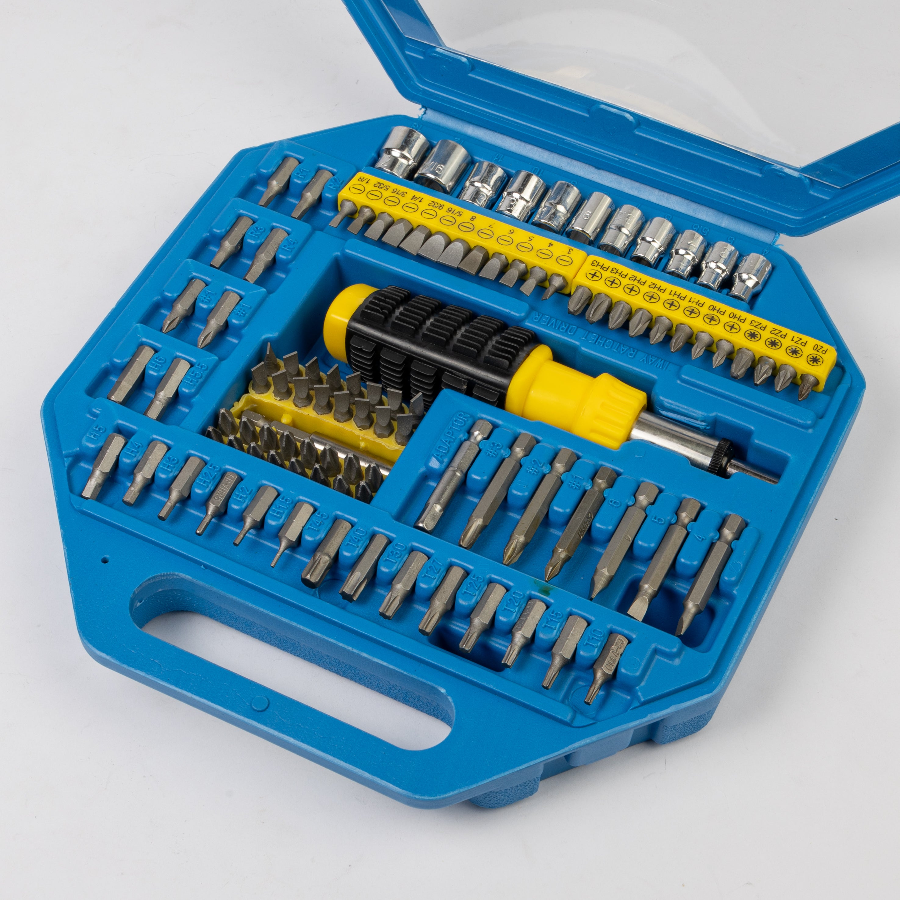 101pc Screwdriver Ratchet Driver and Socket Bit Set