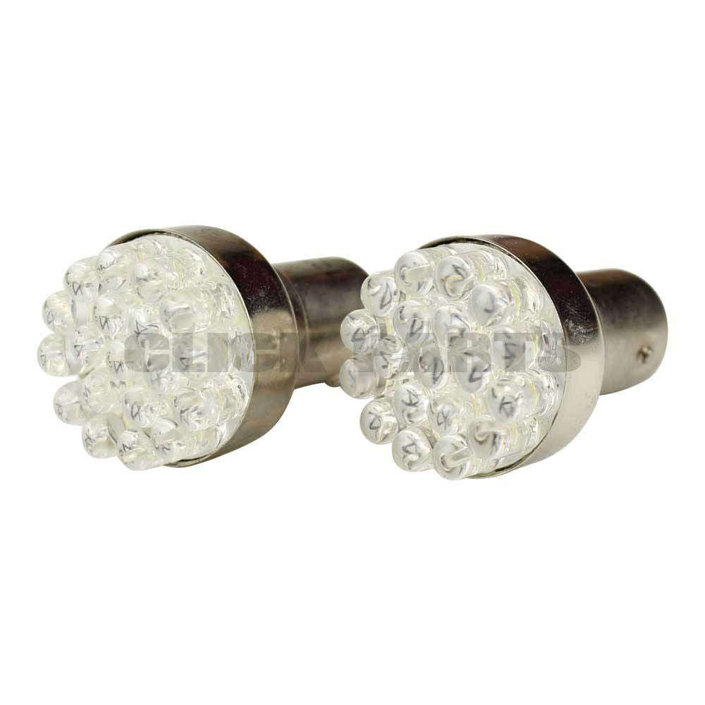 566 White Led 12V Stop & Tail Bayonet Bulbs (Twin Pack)