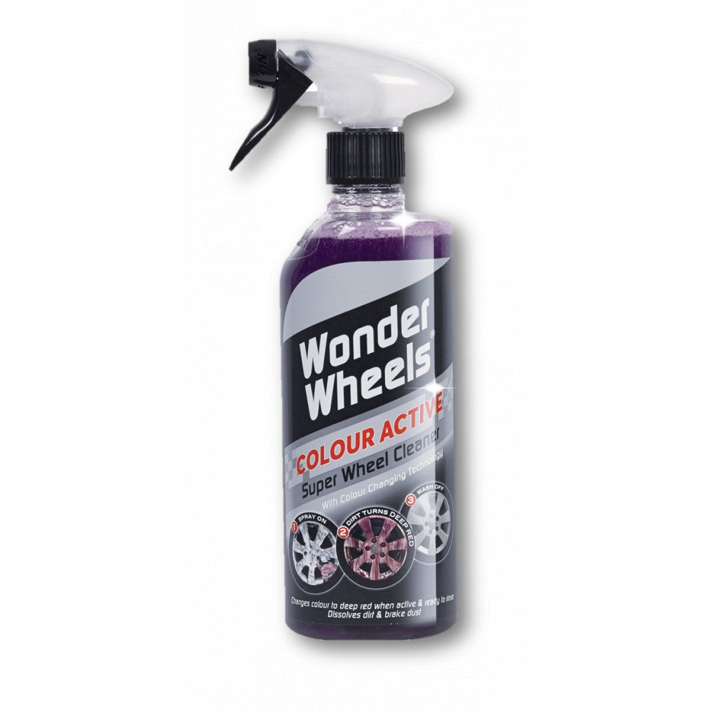 Wonder Wheels Colour Active Wheel Spray Cleaner Alloy 600ml Dirt Brake Dust Red