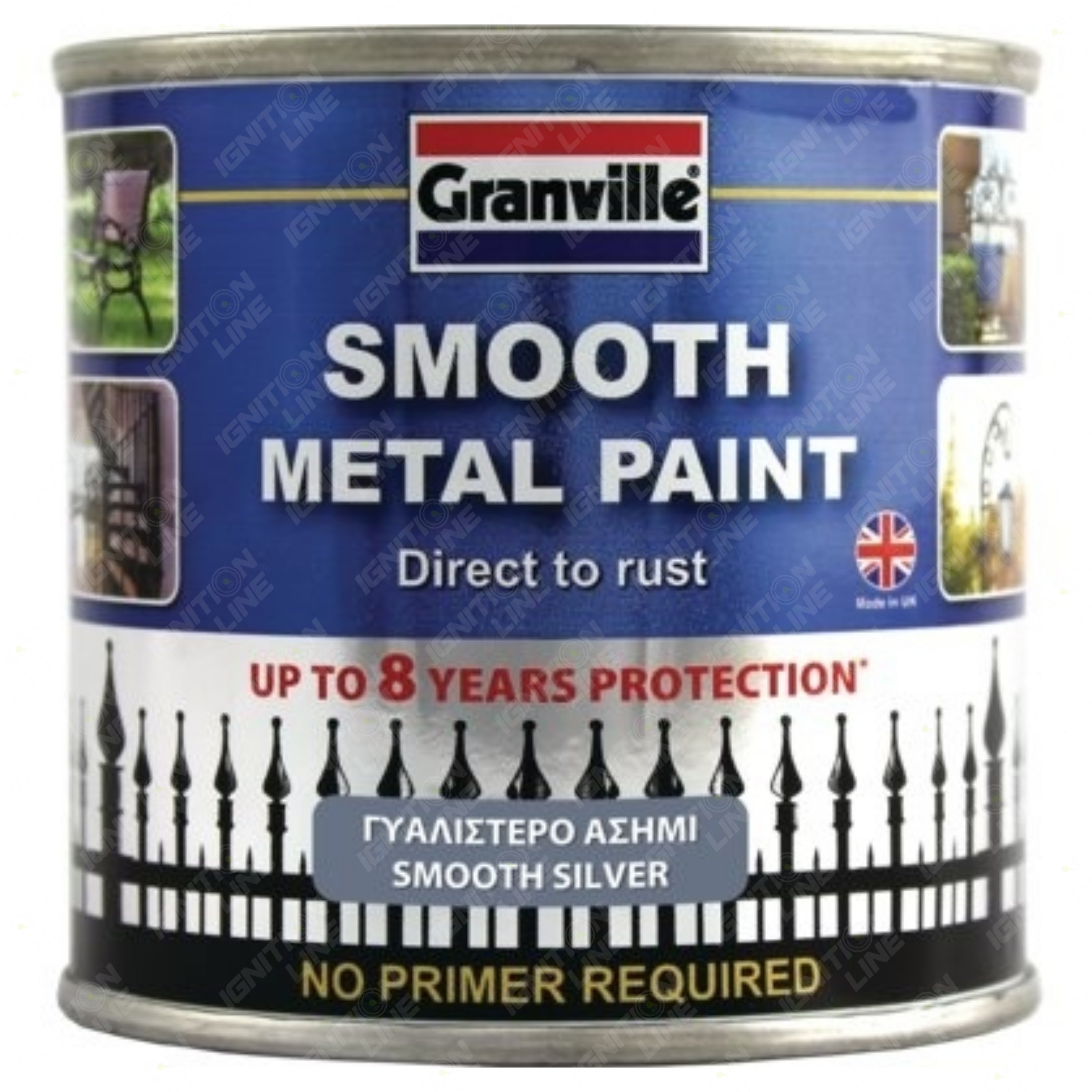 Granville Smooth Metal Paint Silver Tin 250ml