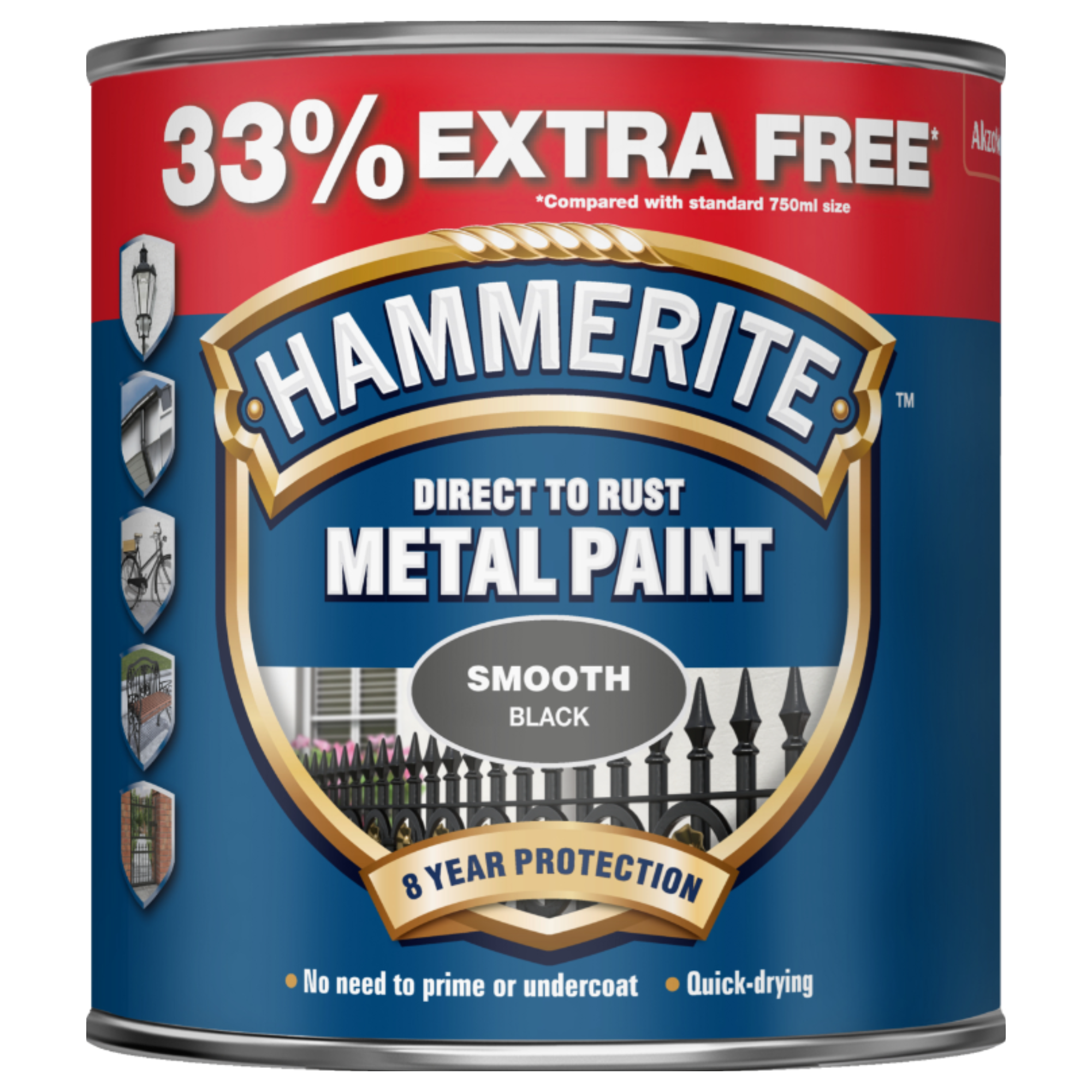Hammerite 246 Metal Paint Smooth Black 750ml 33% Free