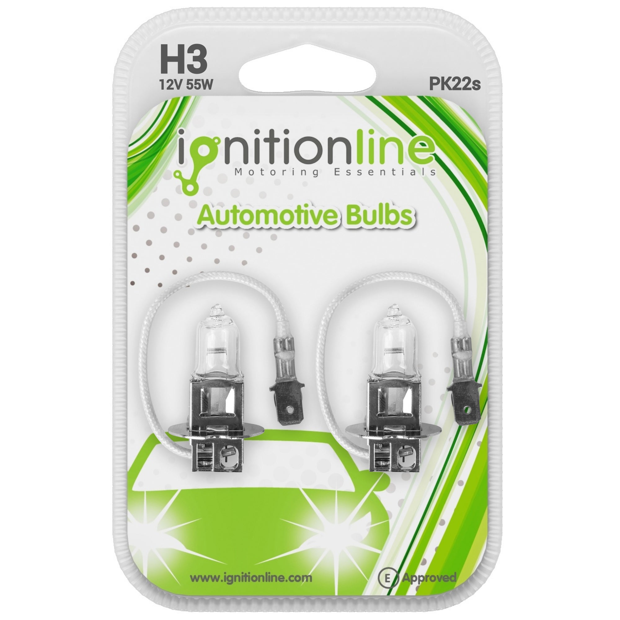 Ignitionline H3 12V 55W Halogen Headlight Bulbs (Twin Pack)