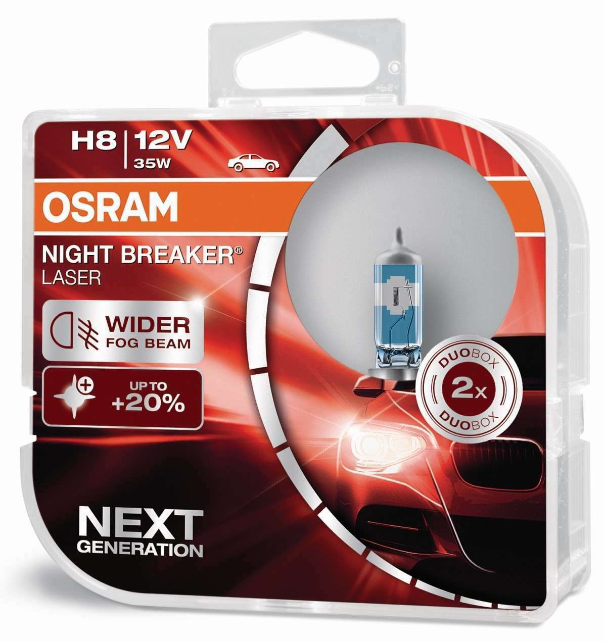OSRAM H8 Night Breaker Laser Next Generation 12V 35W Bulbs (Twin Pack)