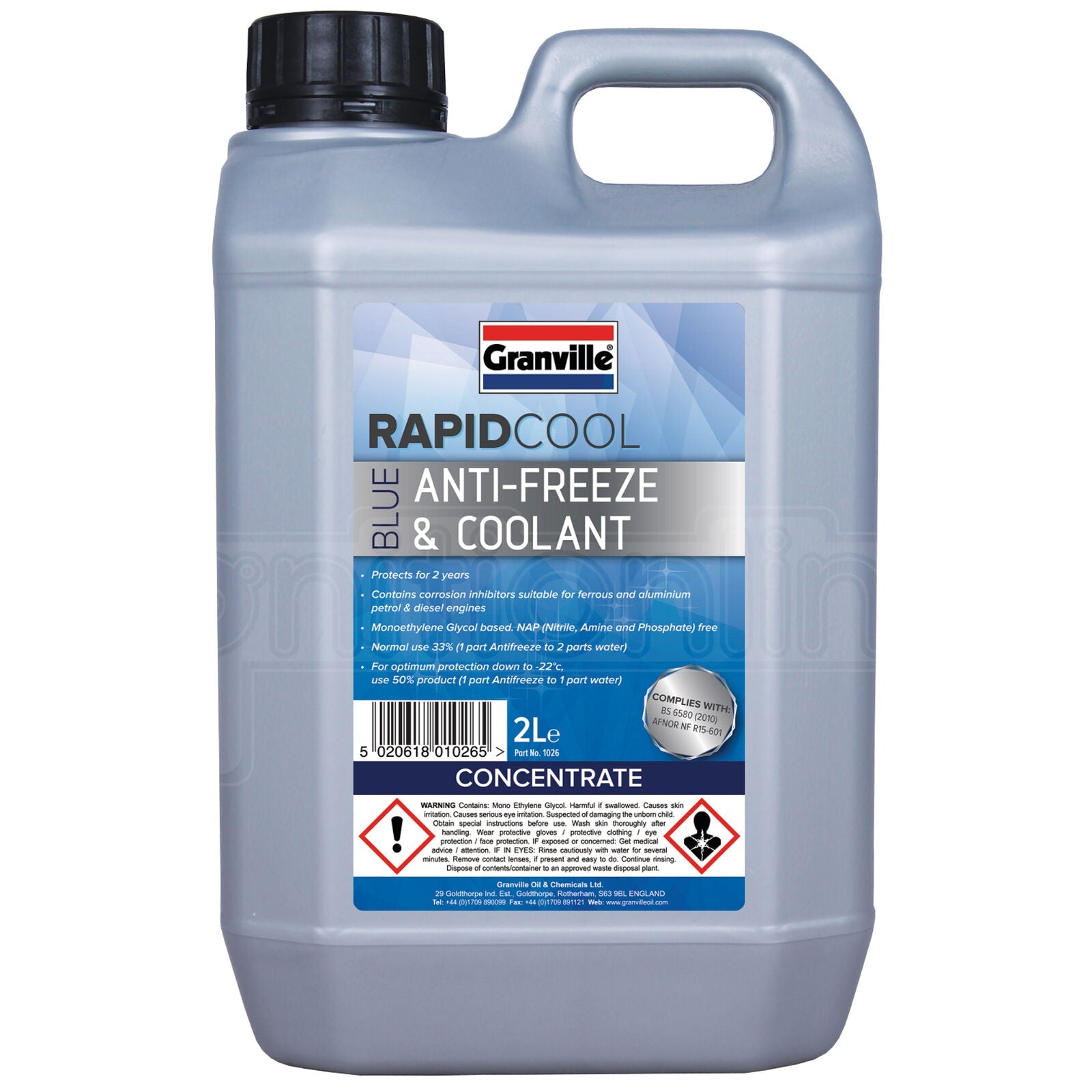 Granville Rapid Cool Blue Antifreeze & Coolant 2 Litres