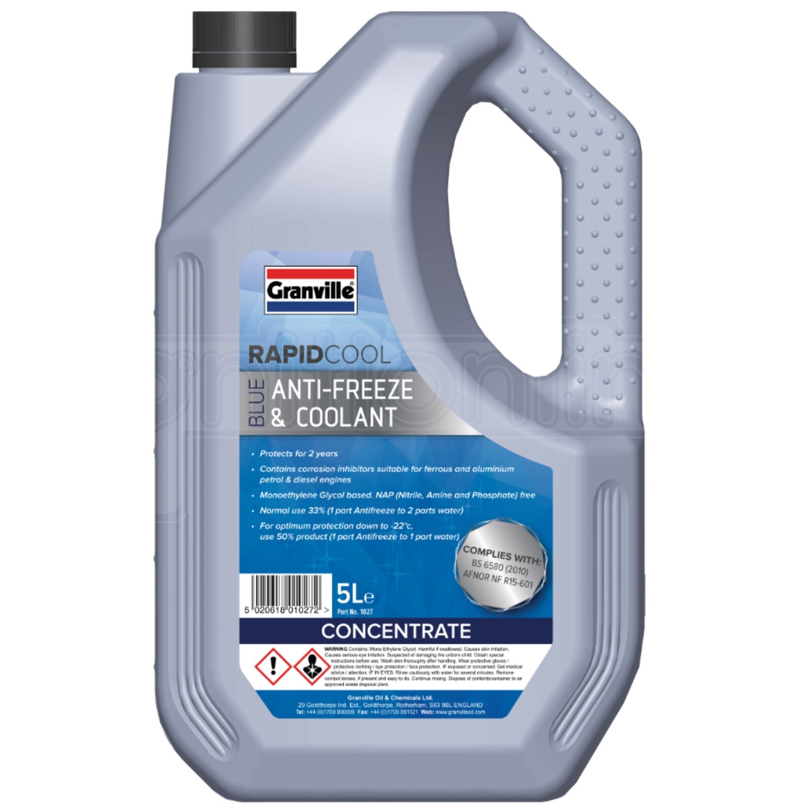 Granville Rapid Cool Blue Antifreeze & Coolant 5 Litre