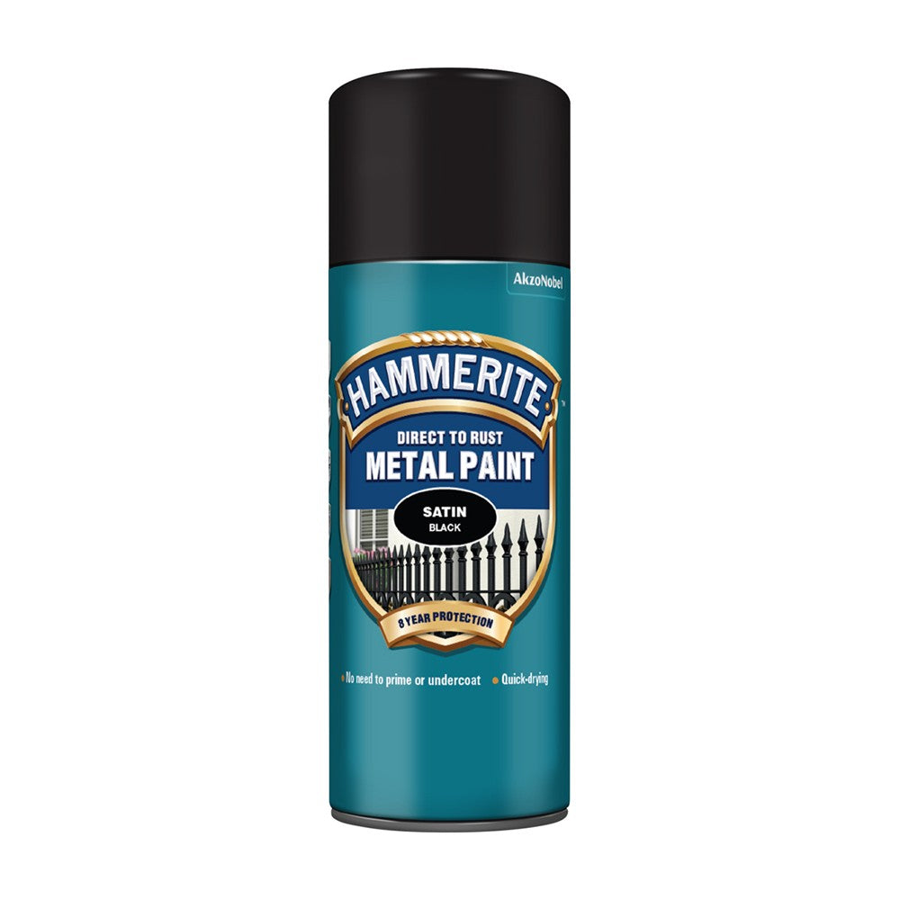 Hammerite Metal Paint Satin Black Aero 400ml