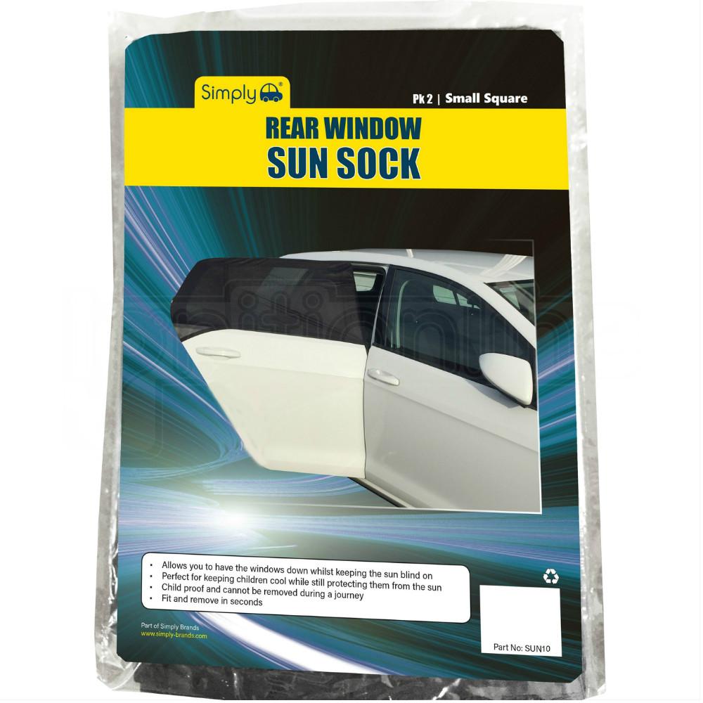 Rear Side Door Window Sun Shade Sock - Small Square (Pack Of 2)