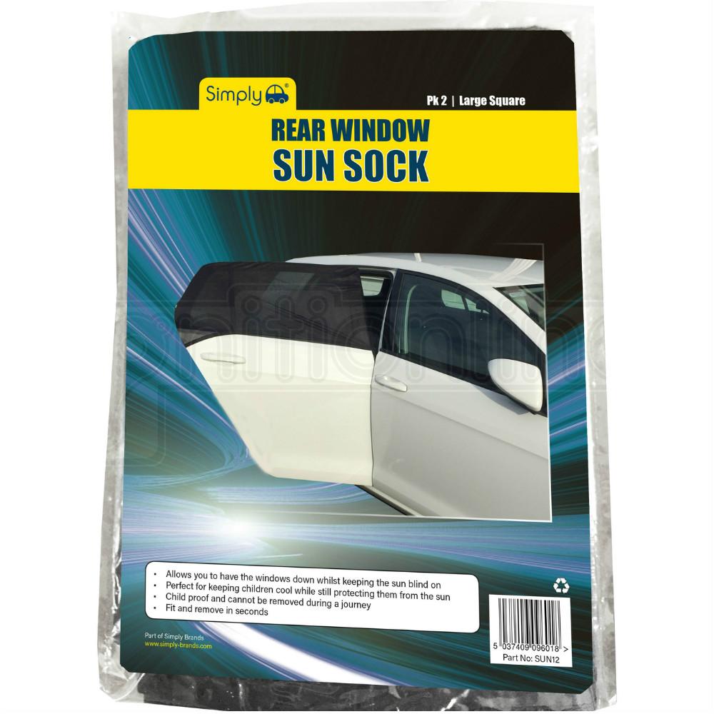 Rear Side Door Window Sun Shade Sock -  Large Square (Pack Of 2)