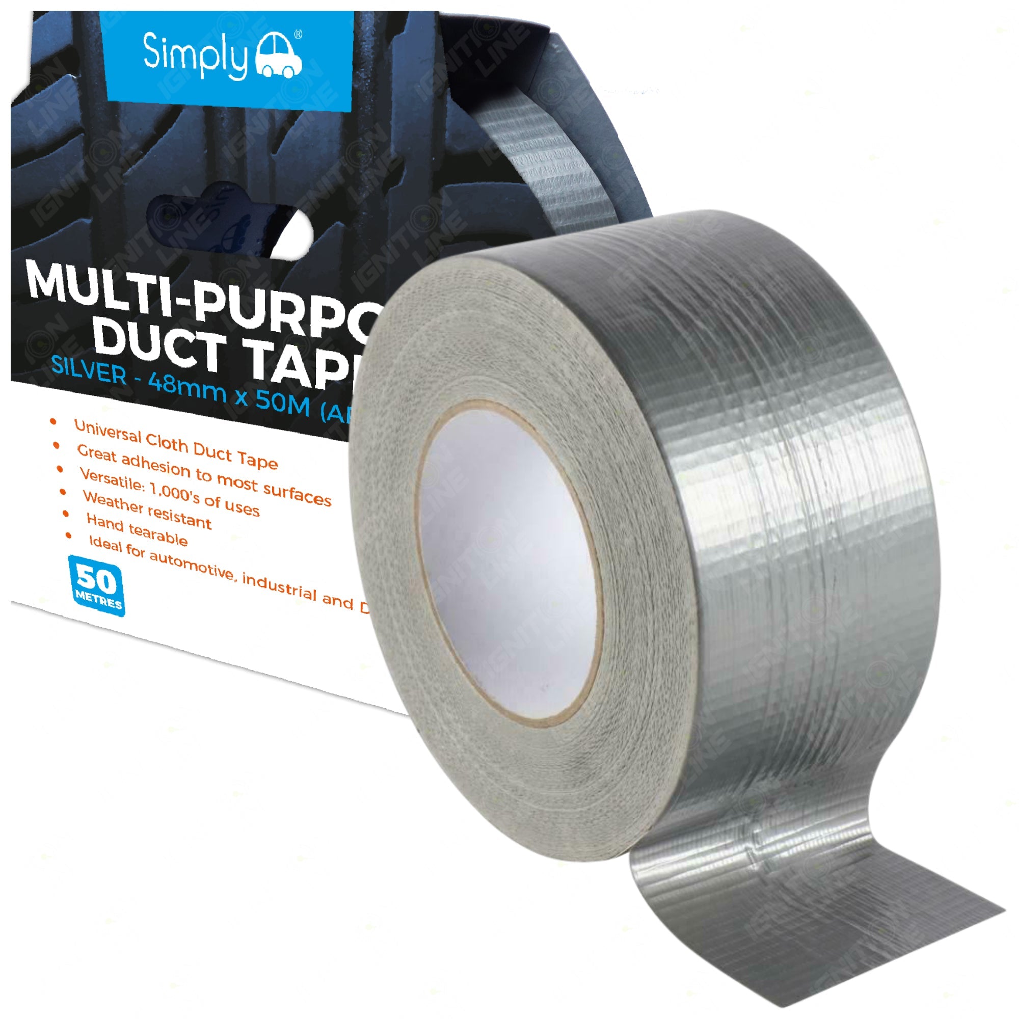 Simply Duct Tape 48mm x 50M Silver