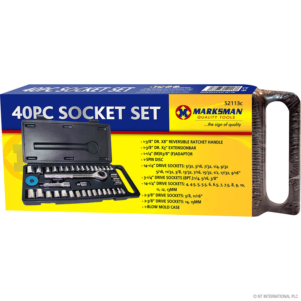 40Pc Socket Set (Box With Handle)