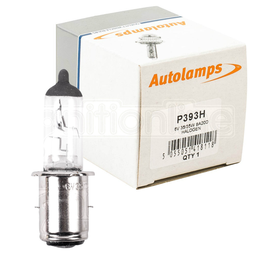 393H Halogen Motorcycle 6 Volt 35/35W Ba20D Headlight Bulbs