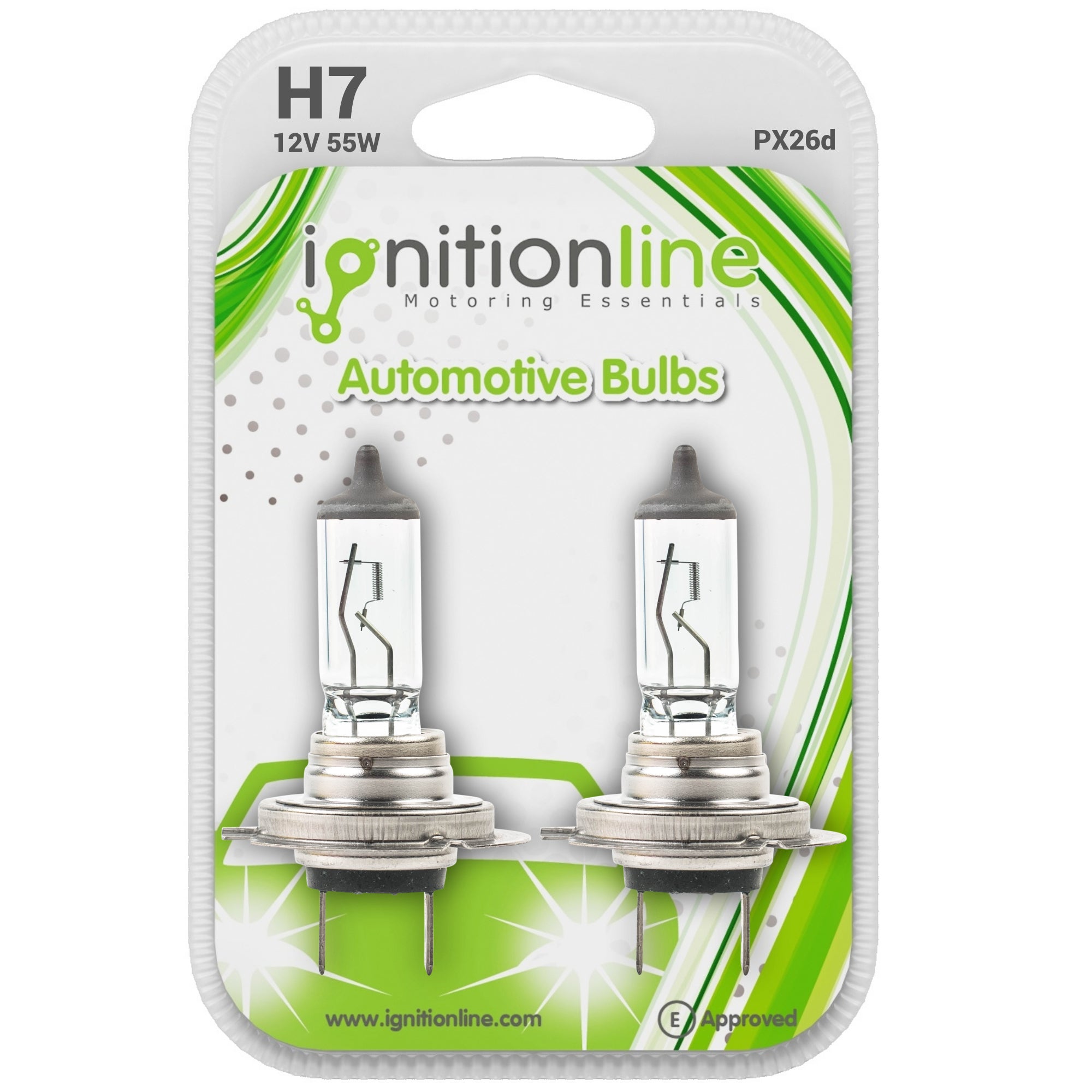 IgnitionLine H7 12V 55W Halogen Headlight Bulbs (Twin Pack) PX26d