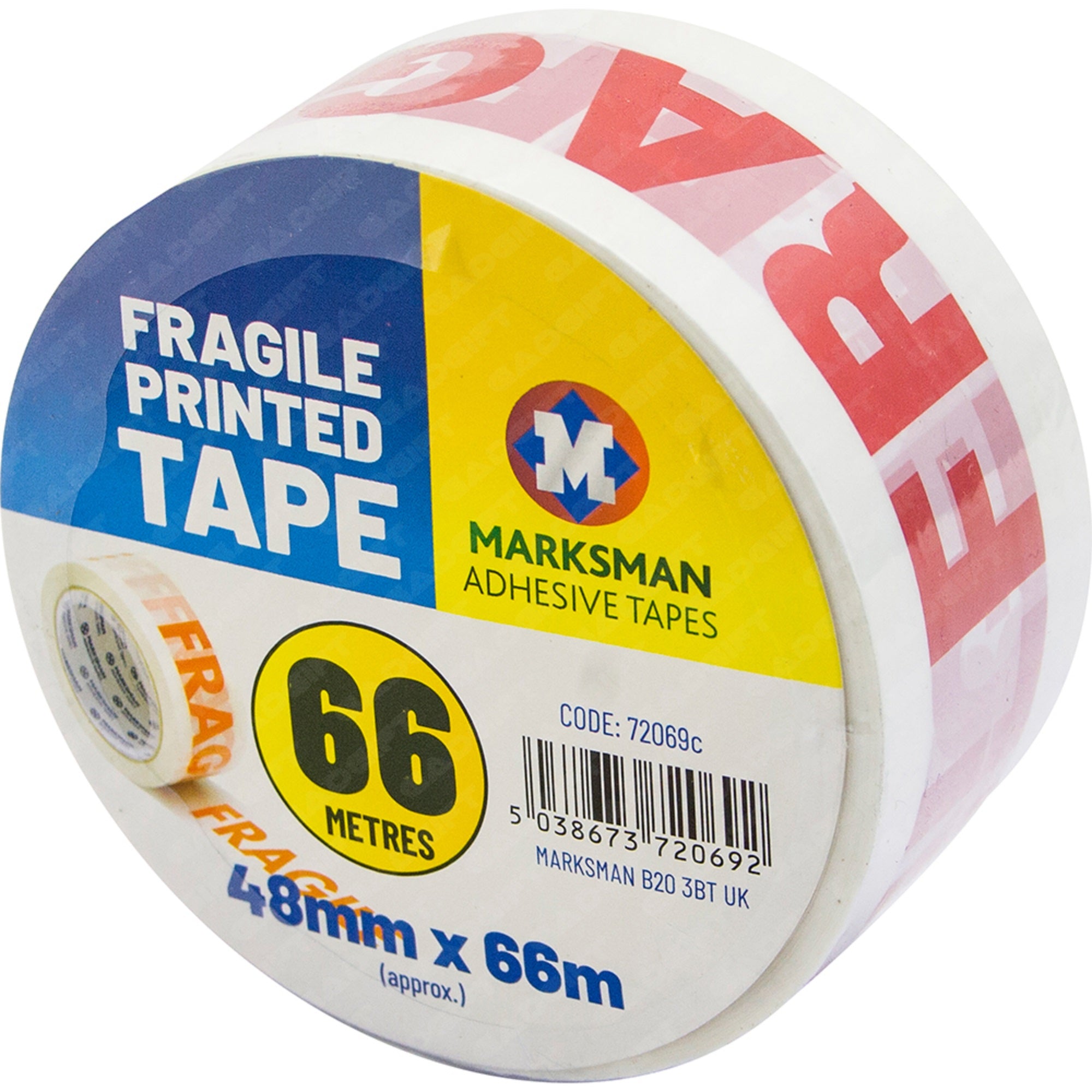 1Pc Fragile Printed Tape 48Mm X 66M