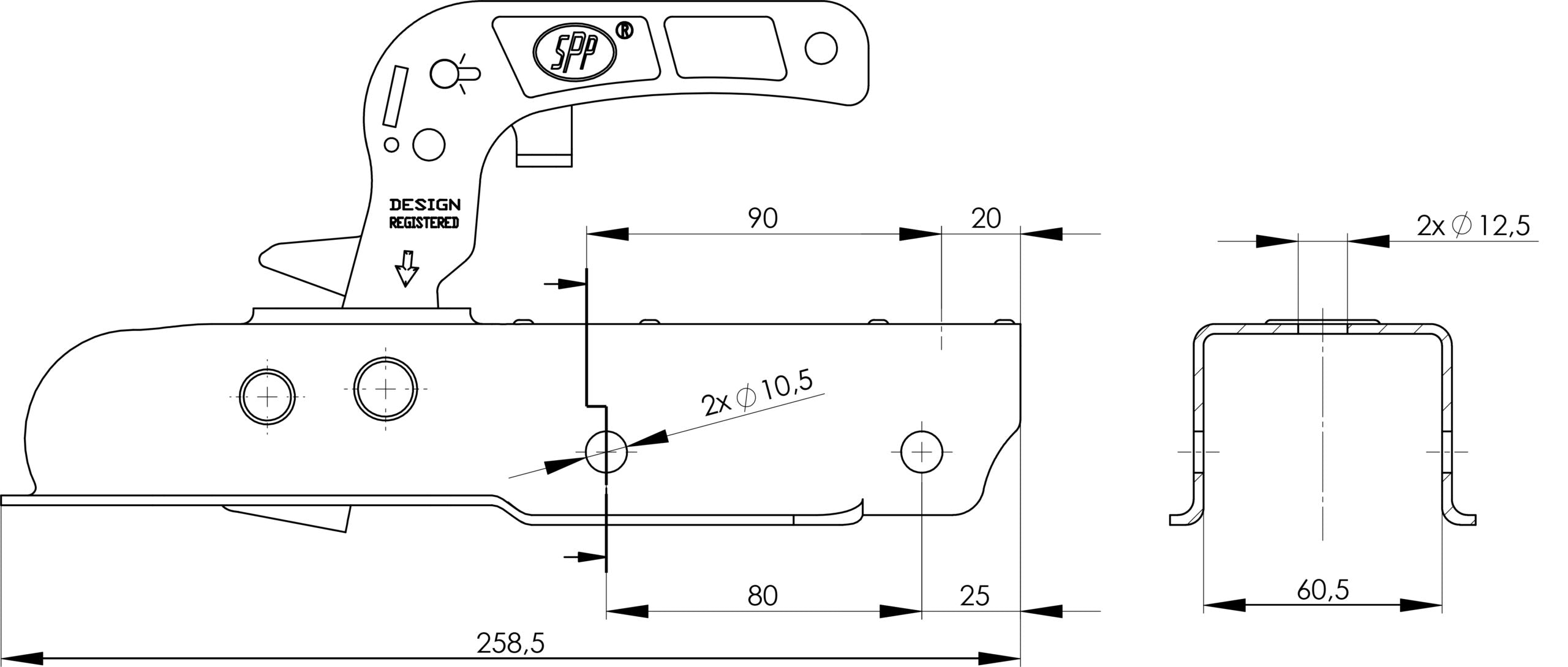 Maypole Pressed Steel 60mm Coupling
