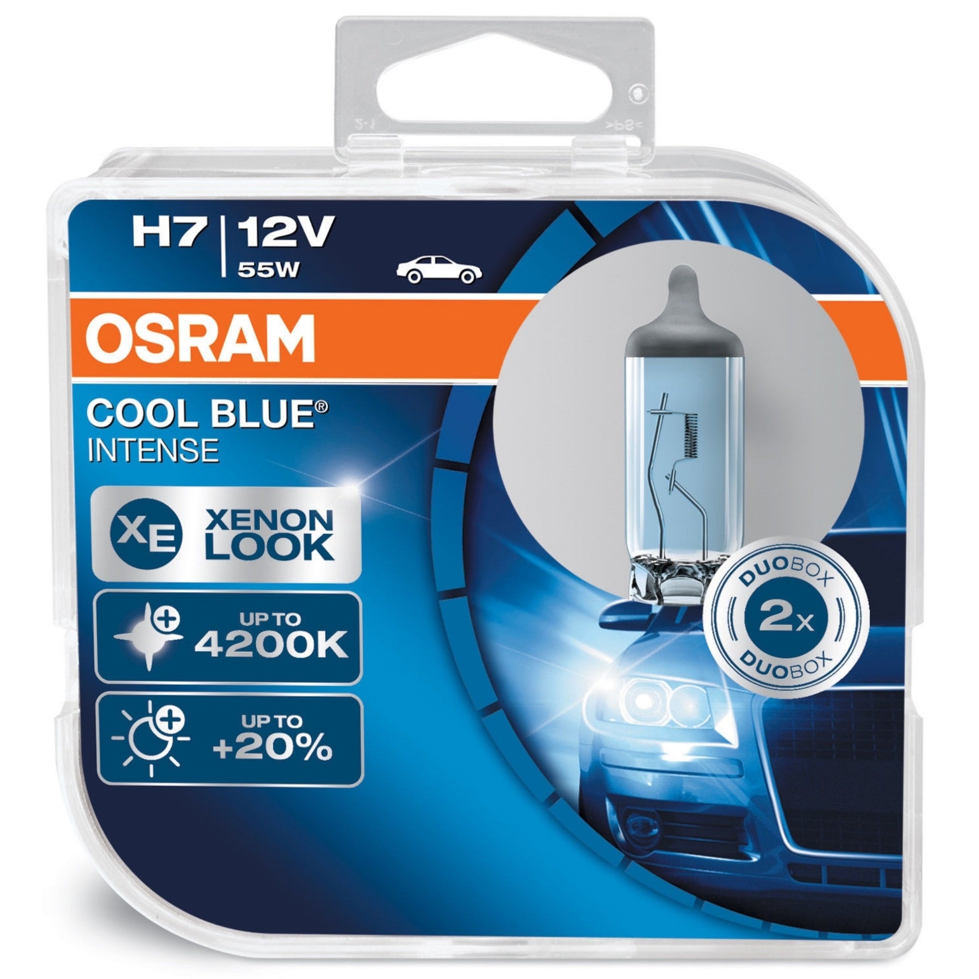 Osram H7 12V 55W Cool Blue Intense Headlight Bulb (Twin Pack)